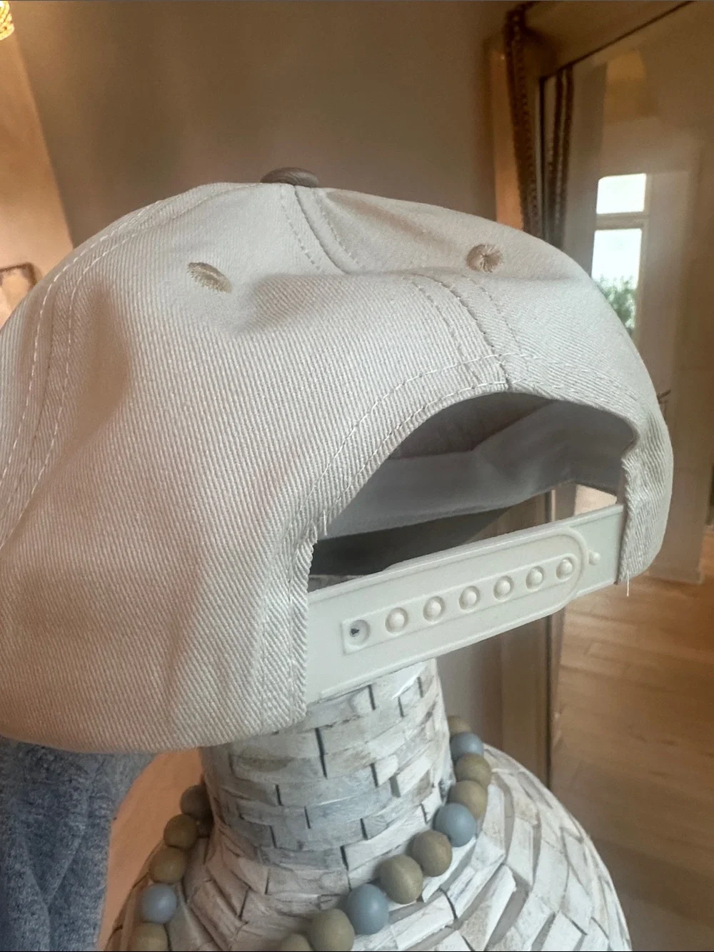 Mama Needs a Drink Embroidered Trucker Hat - Taupe & Cream